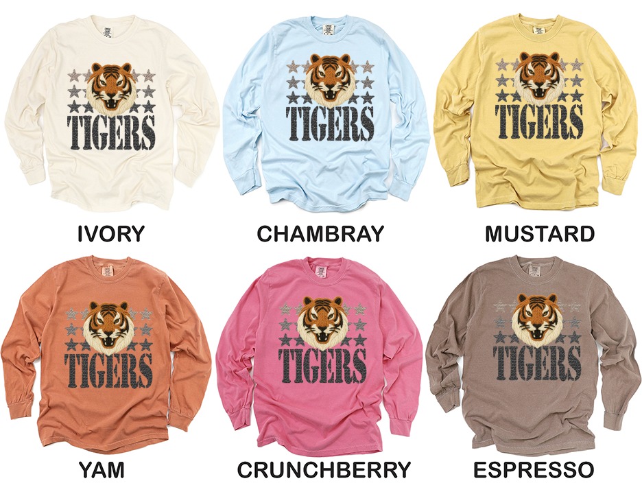 Tigers Graphic T-Shirt, Knitted Tiger Art, Wild Cat Tee, Starry Design, Animal Lover Gift, Unique Graphic T Shirt - Image 4