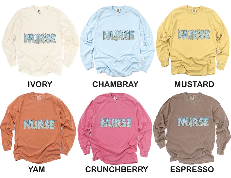 Labor and Delivery Nurse Long Sleeve T-Shirt, Sparkly Nurse Tee, Delivery Nurse, Hospital Nurse Gift, Nurse Appreciation Gift - Image 4