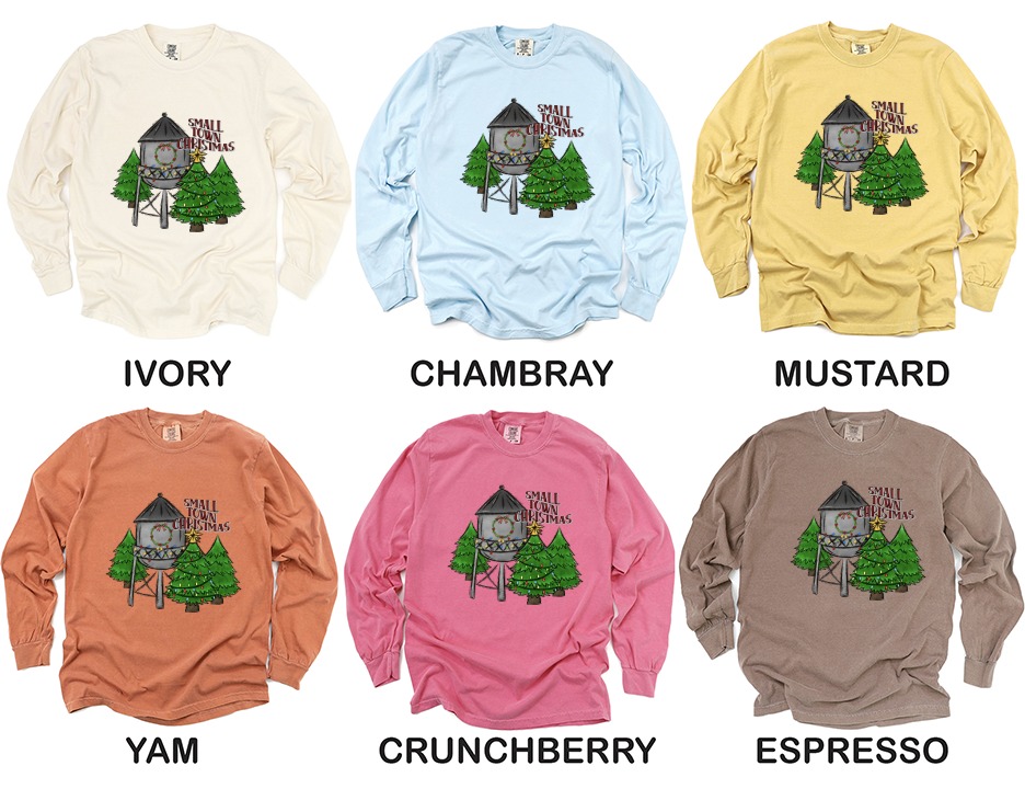 Small Town Christmas Long Sleeve T-Shirt, Holiday Festive Tee, Winter Season Apparel, Gift for Christmas Lovers - Image 4