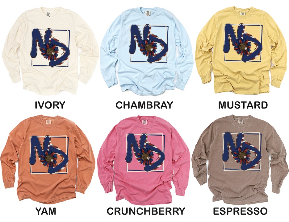 ND Sunflower Long Sleeve T-Shirt, North Dakota Pride Apparel, Patriotic State Souvenir, ND Gift Idea, USA State Flower Shirt - Image 4