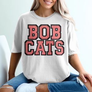Bobcats T-Shirt Seersucker, Custom Mascot, Change Your Colors, Team Tee, Fan Apparel, Sports Shirt