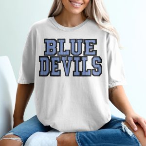Blue Devils Seersucker T-Shirt, Custom Colors, Mascot Tee, Change Your Colors, Custom Design T-Shirt