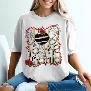 Joy to the World T-Shirt, Christmas Ornament, Poinsettia Snowflake Tee, Holiday Music Shirt, Festive Apparel, Gift for Christmas