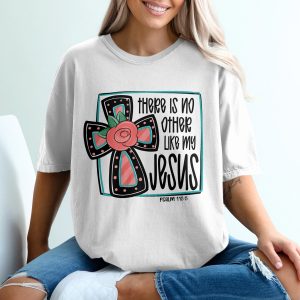 Christian T-Shirt, Jesus T-Shirt, Floral Cross Tee, Religious Gift, Bible Verse Shirt, Psalm 113 3, Faith Based Apparel