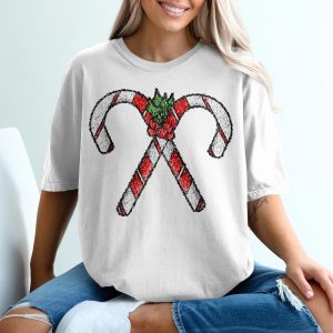 Candy Cane T-Shirt, Christmas T-Shirt, Holiday Shirt, Festive Shirt, Party Shirt, Graphic Tee, Winter Shirt, Gift for Her, Gift for Him