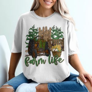 Farm Life T-Shirt, Tractor Tee, Corn, Wheat, Cotton, Farming Apparel, Agriculture Shirt, Countryside T Shirt, Rustic Design T-shirt