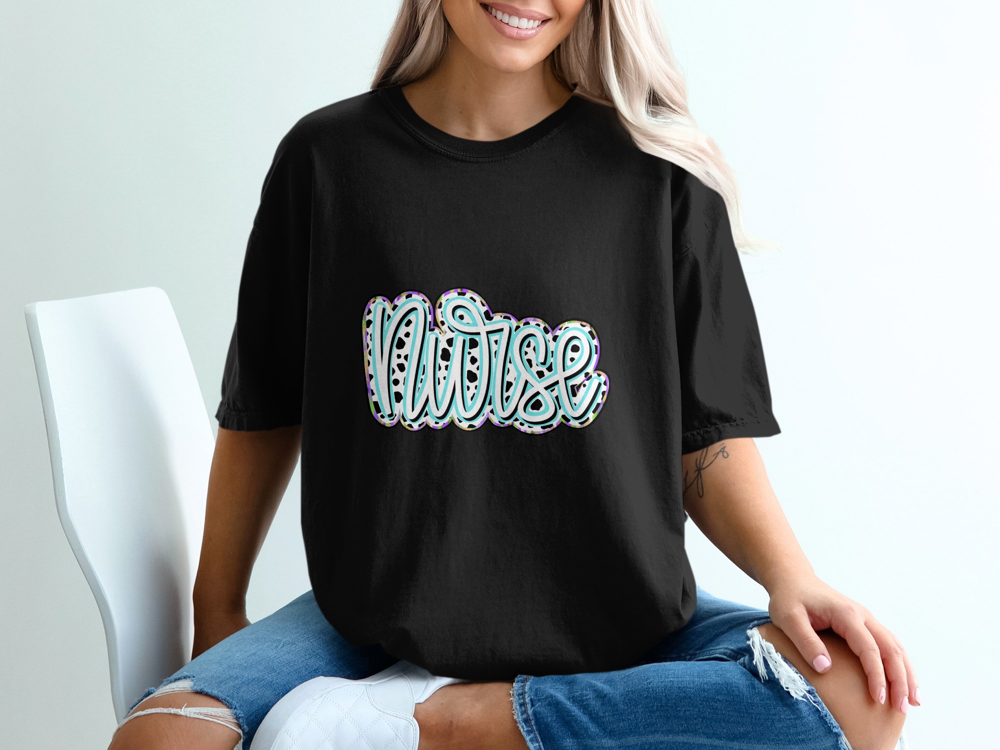 Nurse T-Shirt, Cow Print Shirt, Medical T-Shirt, Healthcare Worker Shirt, Trendy Nurse Shirt, Unique Nurse Gift, Nurse Appreciation Tee - Image 2