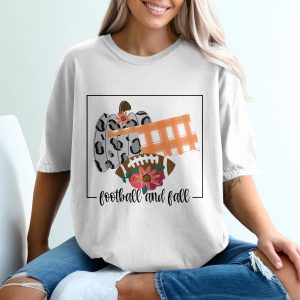 Football and Fall T-Shirt, Autumn T Shirt, Pumpkin T Shirt, Flowers T Shirt, Seasonal T Shirt, Football Season T Shirt