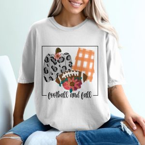 Football And Fall T-Shirt, Autumn Shirt, Sports Tee, Pumpkin Shirt, Leopard Pumpkin, Trendy Tee, Game Day Shirt, Gift Idea