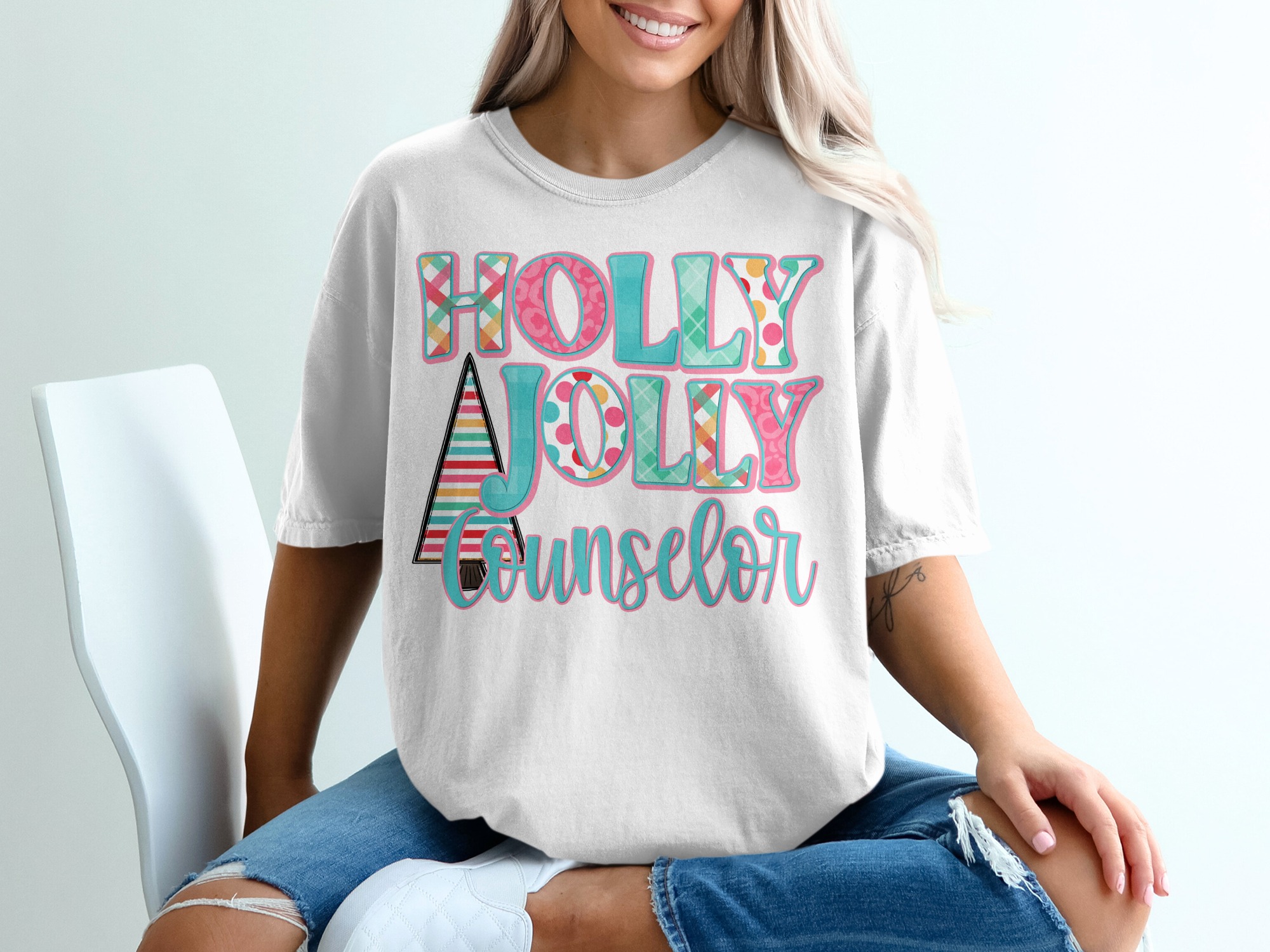 Holly Jolly Counselor T-Shirt, Christmas Counselor Shirt, School Counselor Tee, Holiday Counselor Gift, Counselor Appreciation Shirt