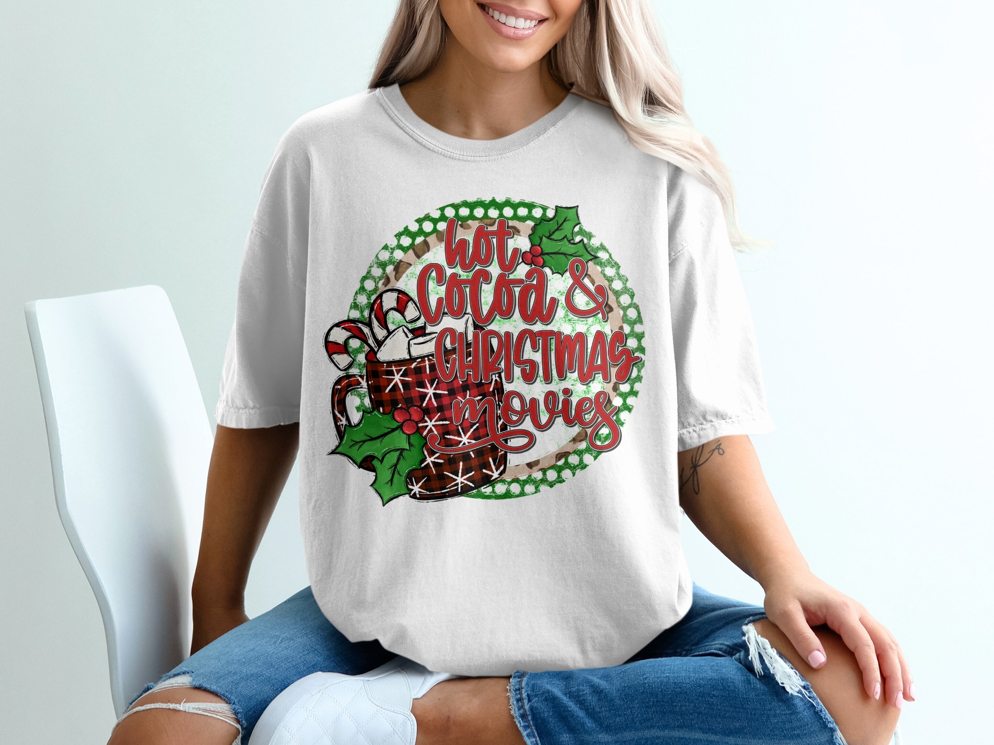 Hot Cocoa Christmas Movie T-Shirt, Holiday Tee, Festive Shirt, Winter Apparel, Christmas Gift, Movie Lover, Cocoa Lover T-Shirt