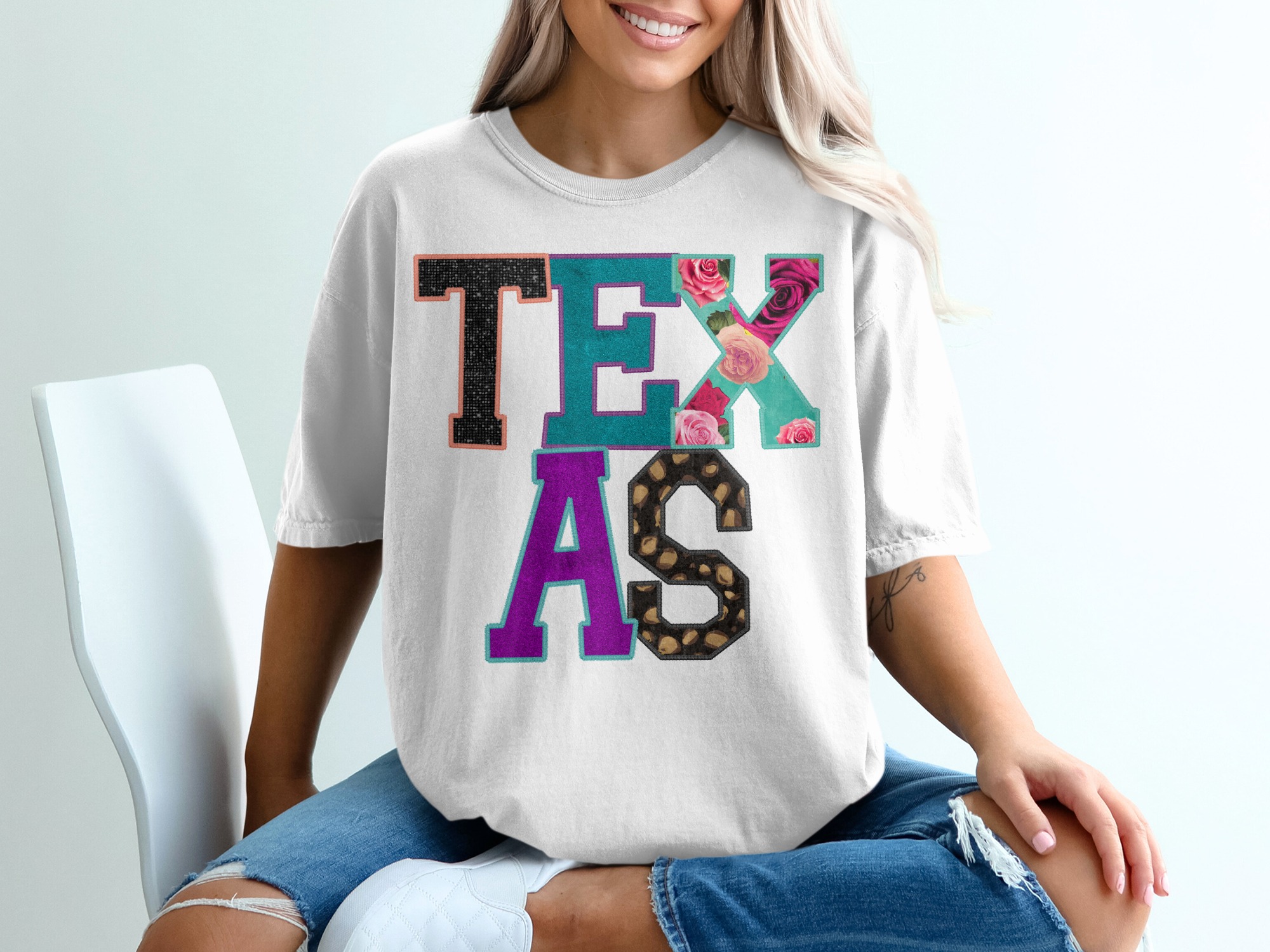 Texas T-Shirt, Colorful State Pride Tee, Floral Texas Shirt, Trendy State T Shirt, Texas Lover Gift, Texas Vacation Souvenir T Shirt, Travel
