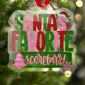 Santa's Favorite Secretary Ornament, Christmas Ornament, Festive Ornament, Holiday Decor, Xmas Gift, Secretary Ornament