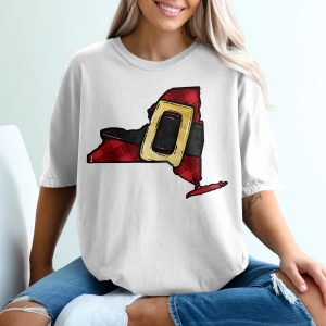 New York Christmas T-Shirt, Santa Belt NY State, Holiday Tee, Buffalo Plaid, Xmas Gift, Trendy, Cute Shirt, Family Matching