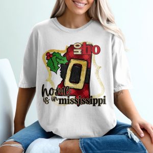 Mississippi Christmas Shirt, Home State Tee, Ho Ho Ho Shirt, Santa Belt Buckle, Holiday T-Shirt, Christmas Gift, Mississippi Pride