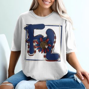 Patriotic fl T-Shirt, usa Flag Sunflower Shirt, Floral fl Shirt, American fl, 4th of July T Shirt, Independence Day Shirt