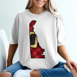 Delaware T-Shirt, Buffalo Plaid Tee, State Pride Shirt, Unique Delaware Design, Personalized State Shirt, Delaware Lover, Delaware Gift