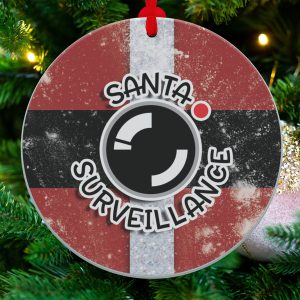 Santa Surveillance Ornament, Funny Christmas Ornament, Holiday Decor, Quirky Ornament, Festive Gift, Unique Ornament