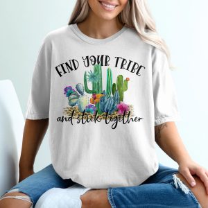 Find Your Tribe T Shirt, Cactus Shirt, Desert T Shirt, Succulent Tee, Tribal Shirt, Botanical Shirt, Leopard Print Shirt