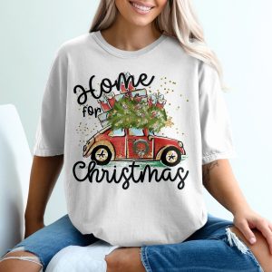 Home for Christmas T-Shirt, Car with Tree Tee, Holiday Presents Shirt, Festive Outfit, Christmas Vacation Apparel, Winter Season Gift