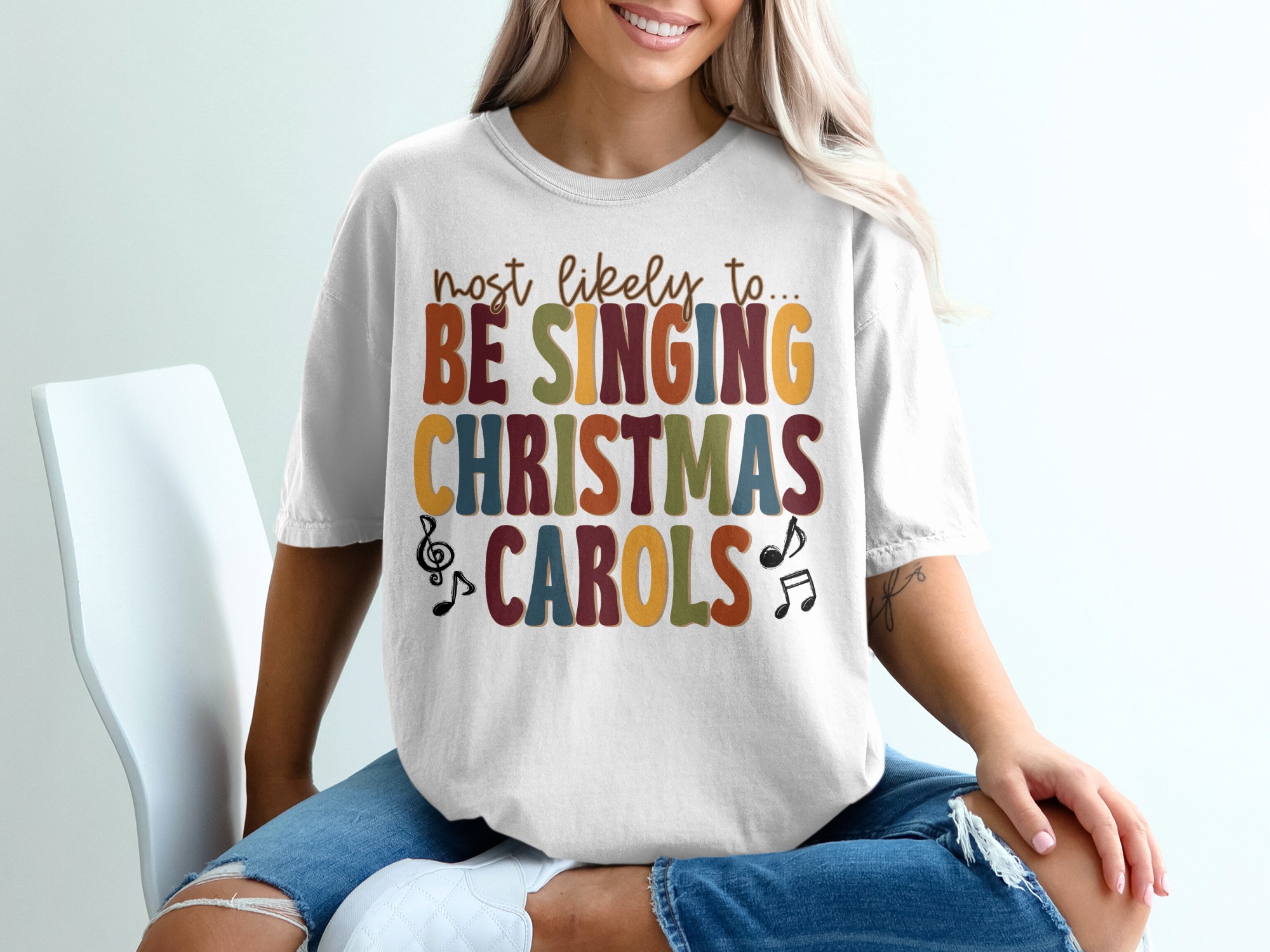 Christmas Carols T-Shirt, Singing Carols, Holiday Shirt, Christmas Tee, Song Lyrics Shirt, Music Shirt, Christmas Gift, Holiday Apparel
