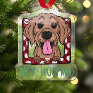 Cute Dog Christmas Ornament, Merry Woofmas Dog Christmas Gift, Adorable Puppy Holiday Decoration, 2025 Pet Lover Gift