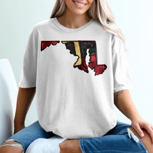 Maryland State T-Shirt, Patriotic Art, Maryland Pride, MD Map Tee, State Pride, Maryland Lover, Graphic Tee, Gift For Marylander