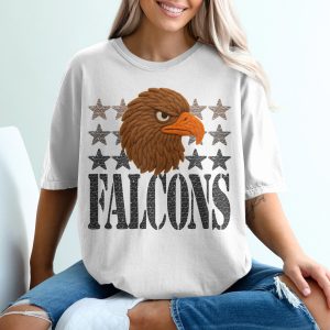 Falcons T-Shirt, Bird Lover Gift, Team Mascot Tee, Sports Fan Apparel, Graphic Design, Eagle T-Shirt, Animal Shirt, Starry Falcons