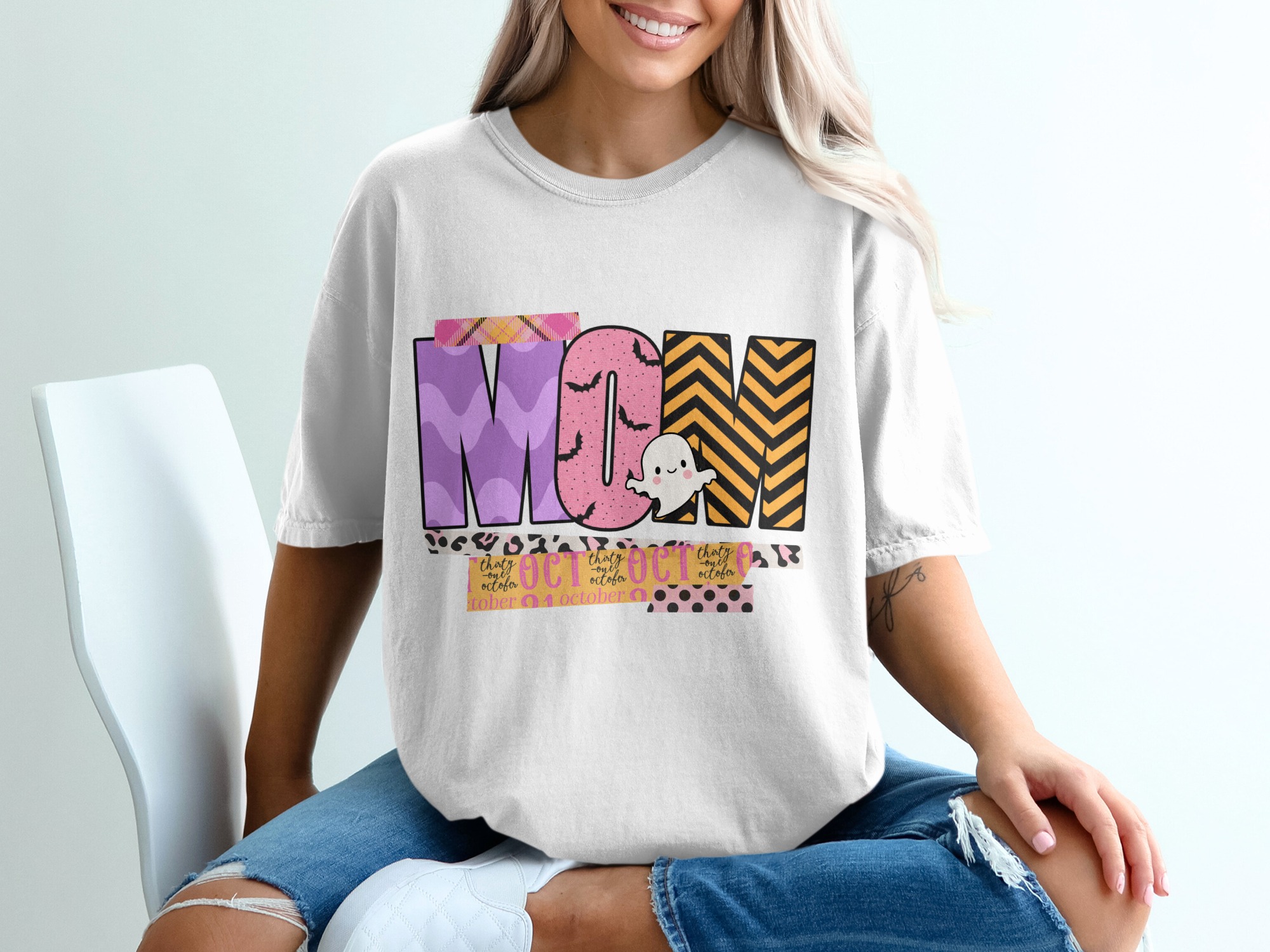 Halloween Mom T-Shirt, October 31st Shirt, Cute Ghost Tee, Spooky Mom Gift, Seasonal Shirt, Fall T-Shirt, Festive Halloween Tee