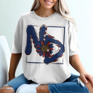 ND State Flower T-Shirt, Patriotic Sunflower Tee, North Dakota Pride, USA Flag Colors, Distressed ND, Gift for North Dakotan