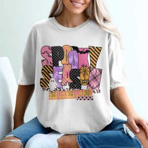 Spooky Season T-Shirt, Halloween T-Shirt, Cute Ghost, Spider Web, Bat, October 31st, Fall T-Shirt, Trendy T-Shirt, Fun Halloween T-Shirt