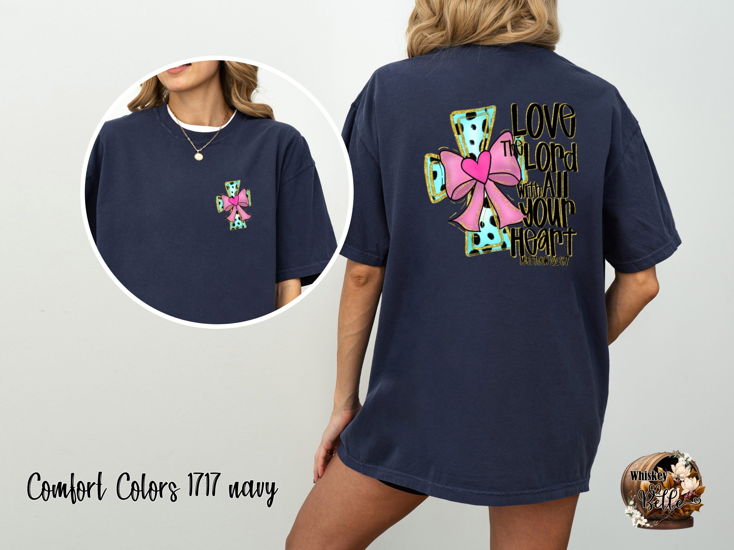 Love the Lord Matthew 22 37 T-Shirt, Christian Cross Bow, Religious T-Shirt, Faith Based Tee, Gift for Believer, Trendy Christian - Image 3