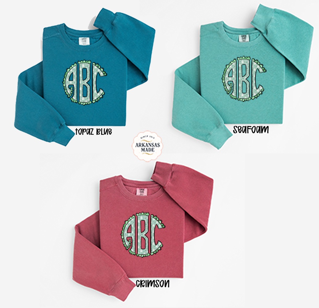 ABC Initial Sweatshirt, Ghost Pattern Shirt, Halloween Monogram Sweatshirt, Cute Ghost Apparel, Spooky Season Gift, Kids Ghost Sweatshirt - Image 2