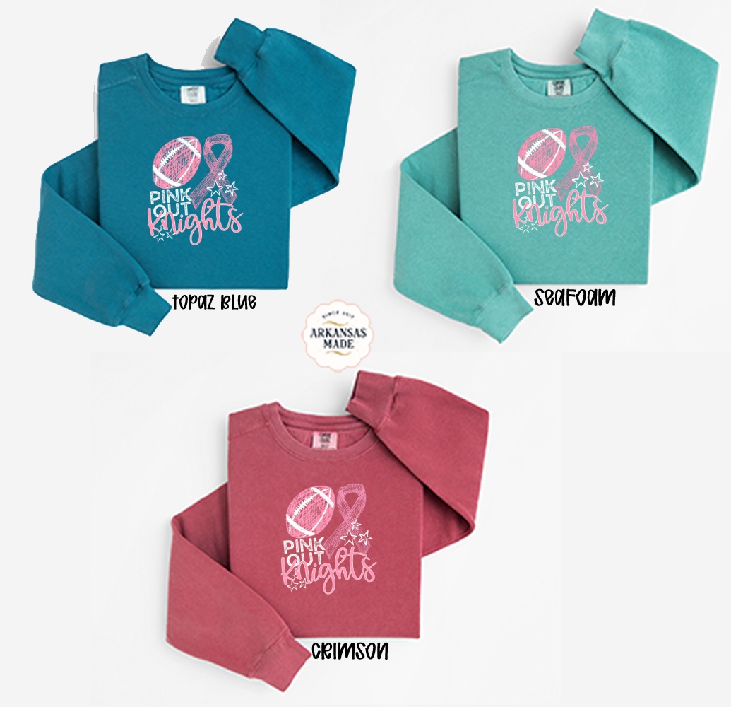 Pink Out Knights Sweatshirt, Breast Cancer Awareness Sweatshirt, Pink Football Sweatshirt, Team Spirit, Fundraiser Sweatshirt - Image 2