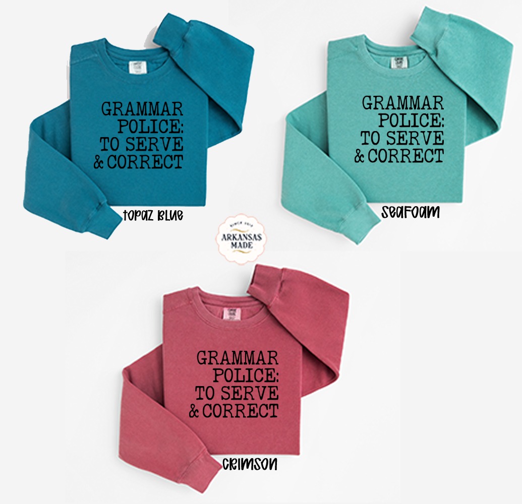 Grammar Police Sweatshirt, Funny English Teacher Gift, Language Lover Shirt, Editor Sweatshirt, Proofreader Sweatshirt, Bookworm Sweatshirt - Image 2