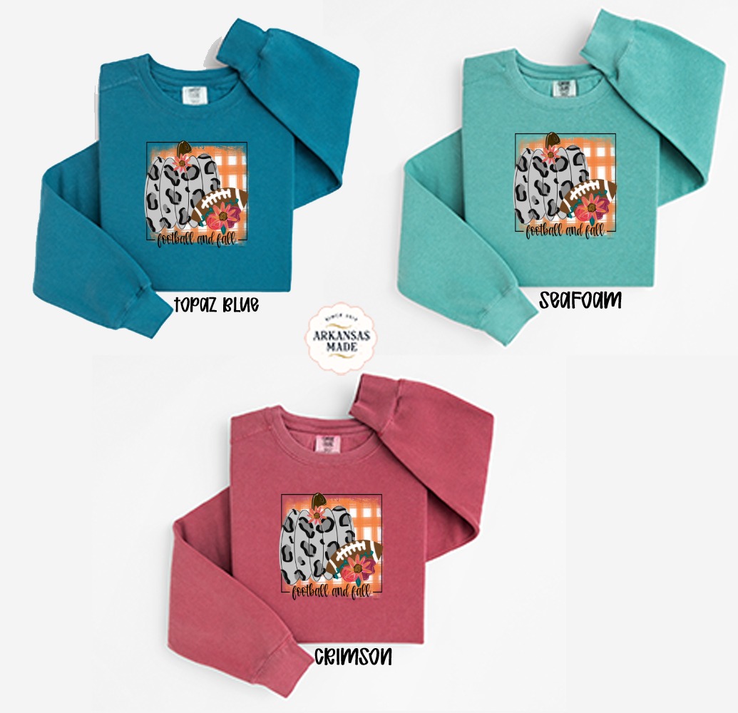 Football and Fall Sweatshirt, Leopard Pumpkin, Autumn Sweatshirt, Game Day Sweatshirt, Fall Season Apparel, Thanksgiving Sweatshirt - Image 2