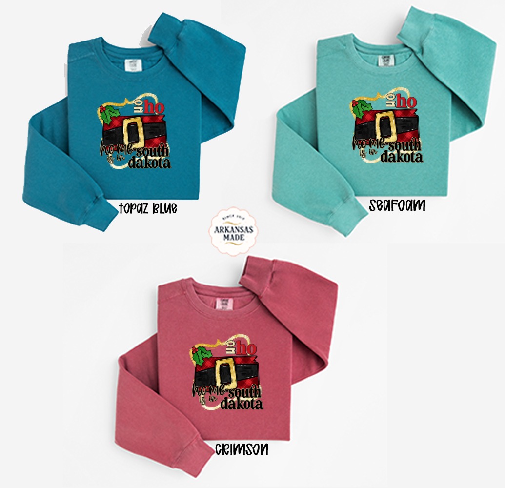 Home South Dakota Sweatshirt, Santa Belt Sweatshirt, Christmas Sweatshirt, Holiday Gift Idea, Xmas Sweatshirt, Winter Sweatshirt - Image 2