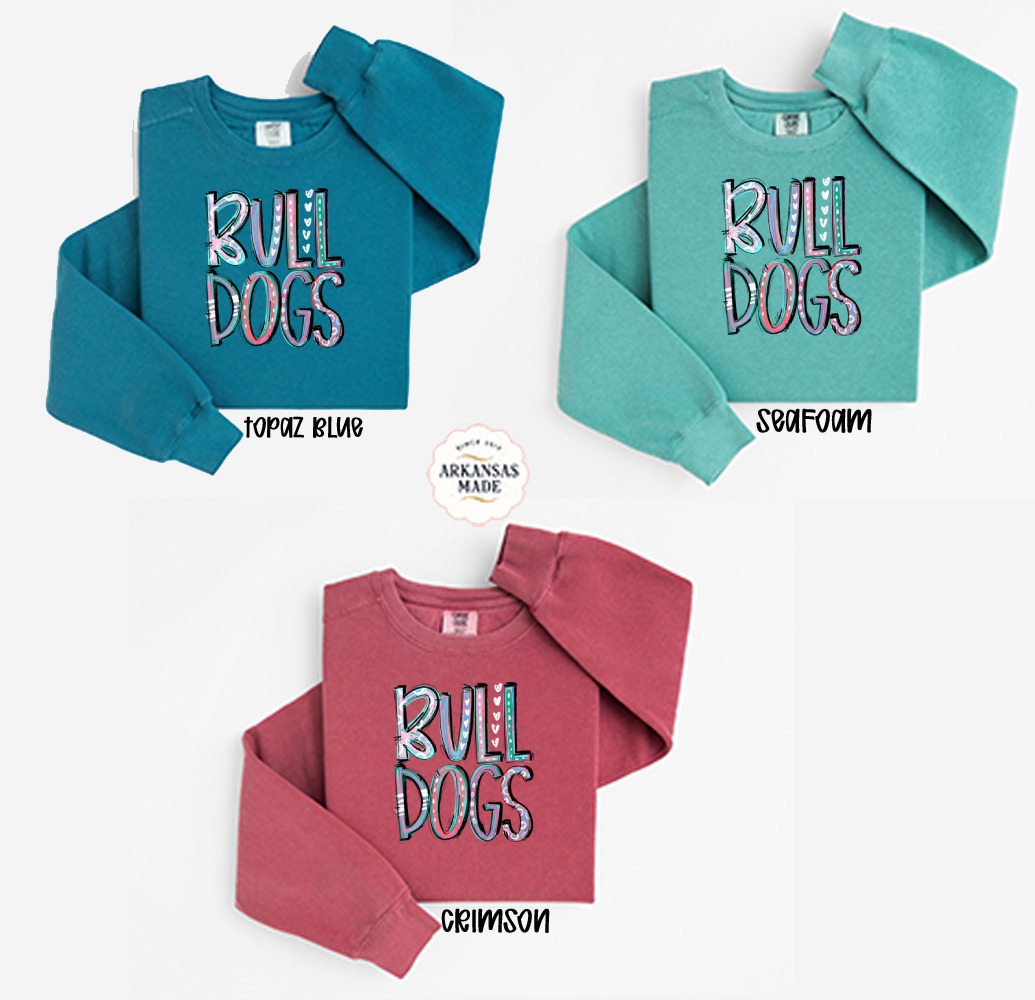 Bulldogs Sweatshirt, Colorful Dog Lover Apparel, Pet Owner Gift, Trendy Sweatshirt, Unique Design Sweatshirt, Cute Bulldogs Graphic - Image 2