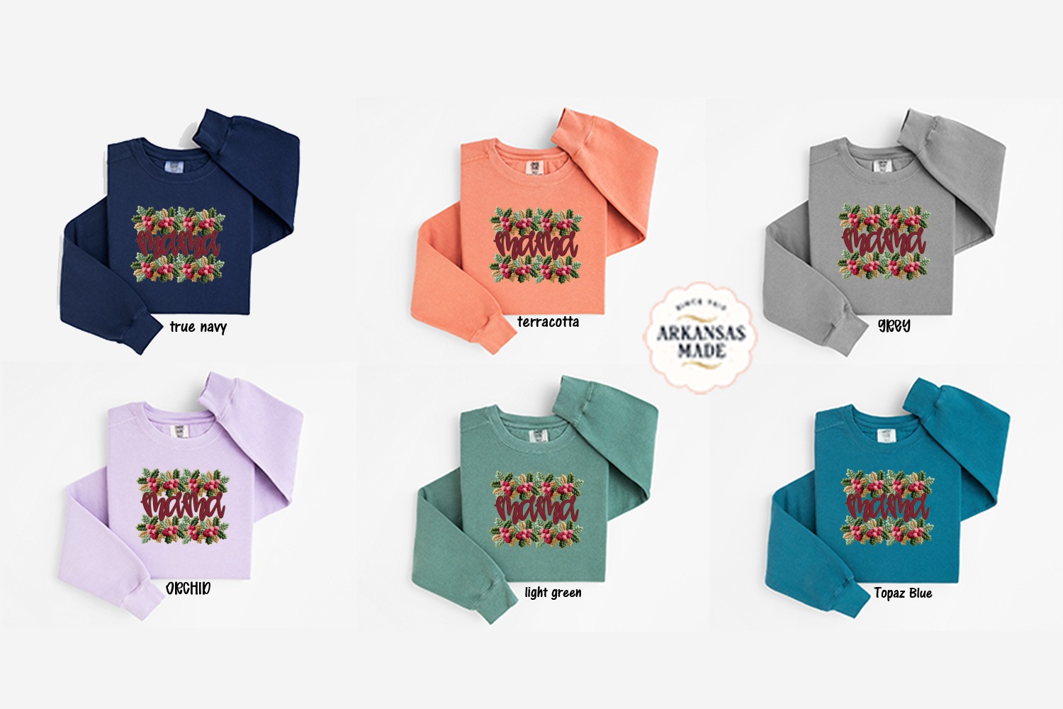 Floral Mama Sweatshirt, Embroidered Flowers, Mother's Day Gift, Stylish Sweatshirt, Gift for Mom, Trendy Sweatshirt, Mama Floral Design - Image 5