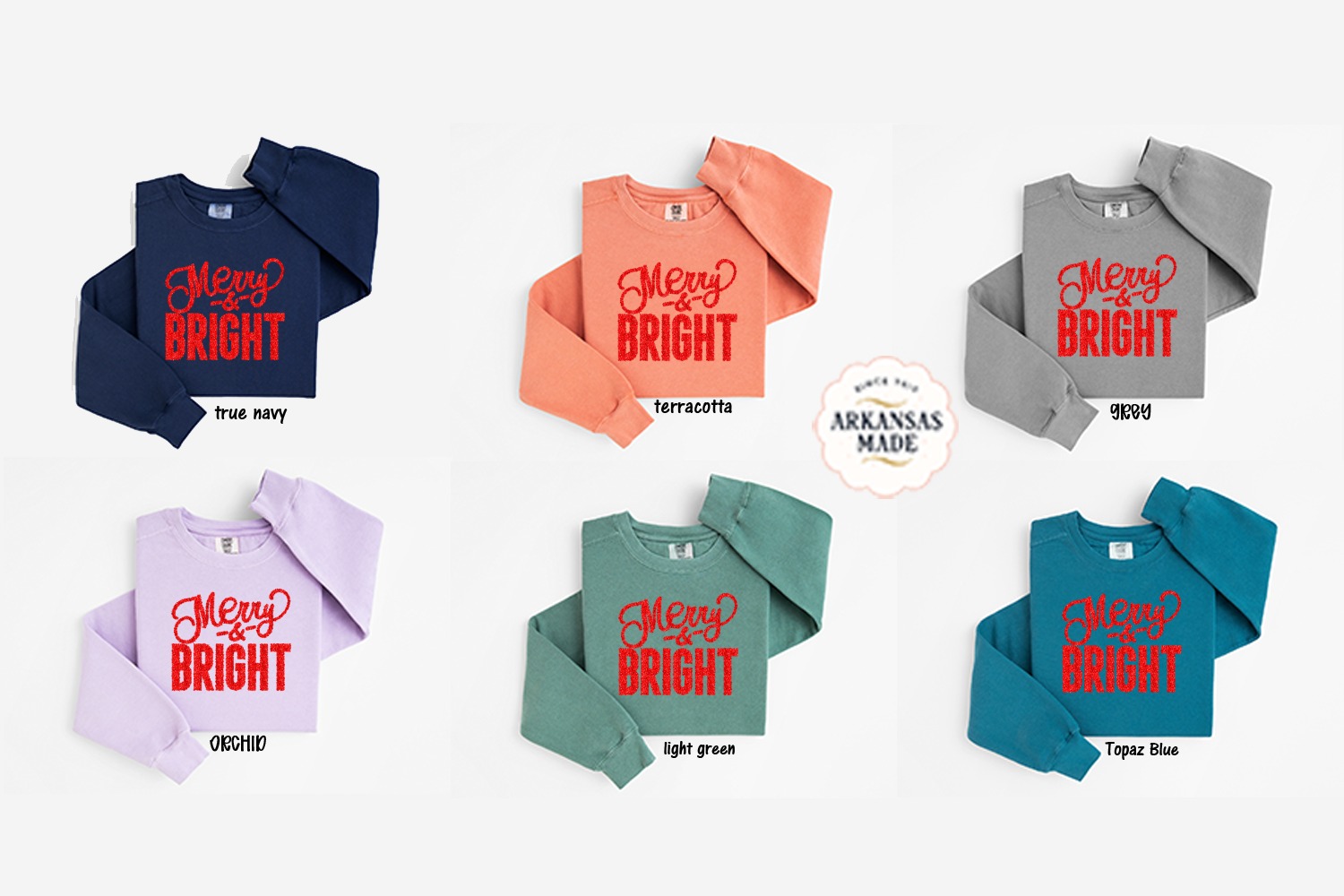 Merry and Bright Sweatshirt, Holiday Season Sweatshirt, Sequin Lettering Sweatshirt, Christmas Apparel, Festive Sweatshirt, Gifts - Image 5