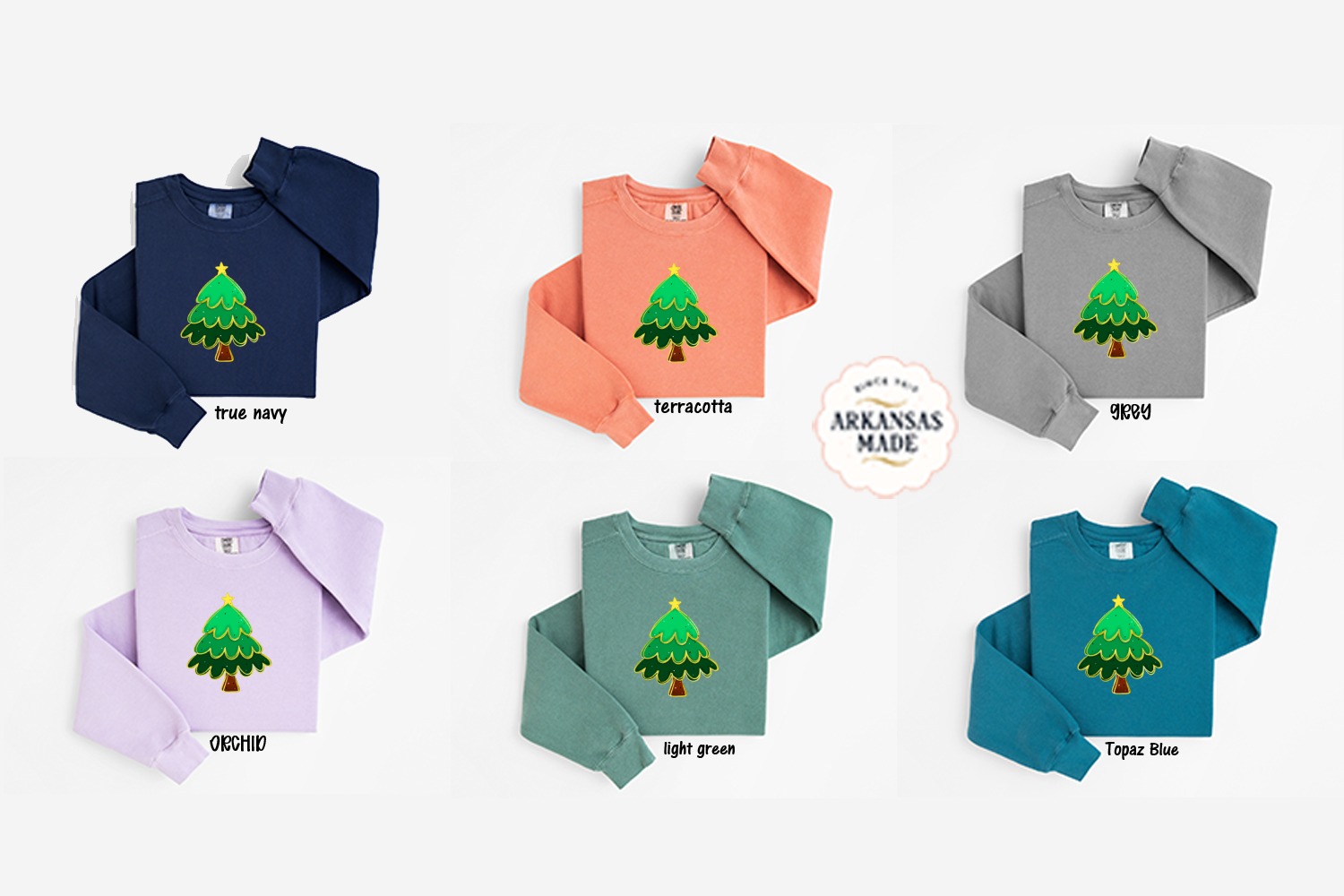 Cute Christmas Tree Sweatshirt, Holiday Season Apparel, Festive Winter Outfit, Golden Trim Tree, Holiday Sweatshirt - Image 5