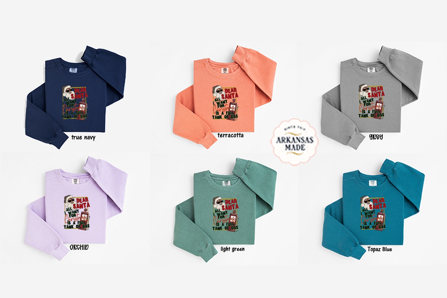 Dear Santa Full Tank of Gas Sweatshirt, Leopard Santa Holiday Tee, Funny Christmas Sweatshirt, Fuel Tank Sweatshirt, Christmas Gift Idea - Image 5