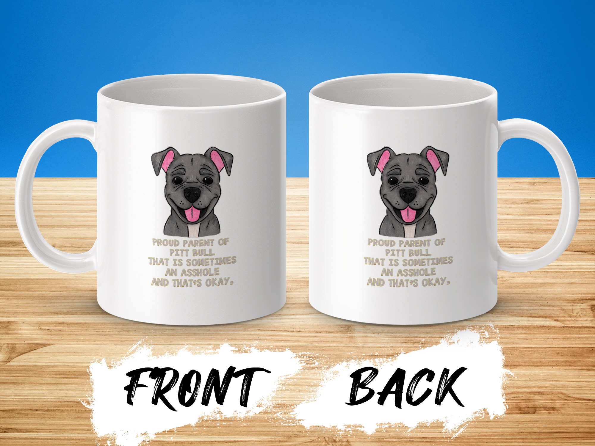 Funny Pitbull Mug, Proud Parent, Dog Lover Gift, Sarcastic Pet Owner Present, Cute Pup Mug, Dog Humor, Novelty Coffee Cup - Image 3