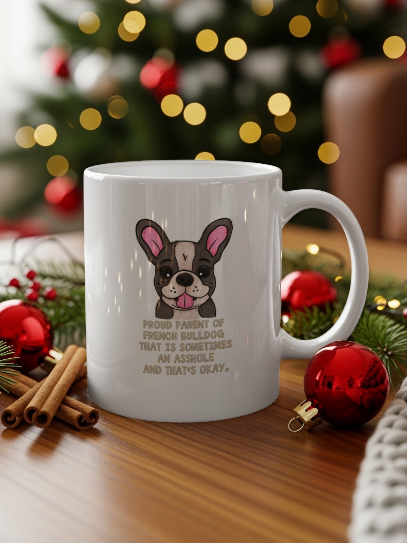 Proud French Bulldog Parent Mug, Funny Dog Lover Gift, Frenchie Mug, Dog Mom Dad Present, Sarcastic Dog Mug, Cute Bulldog Coffee Cup - Image 2