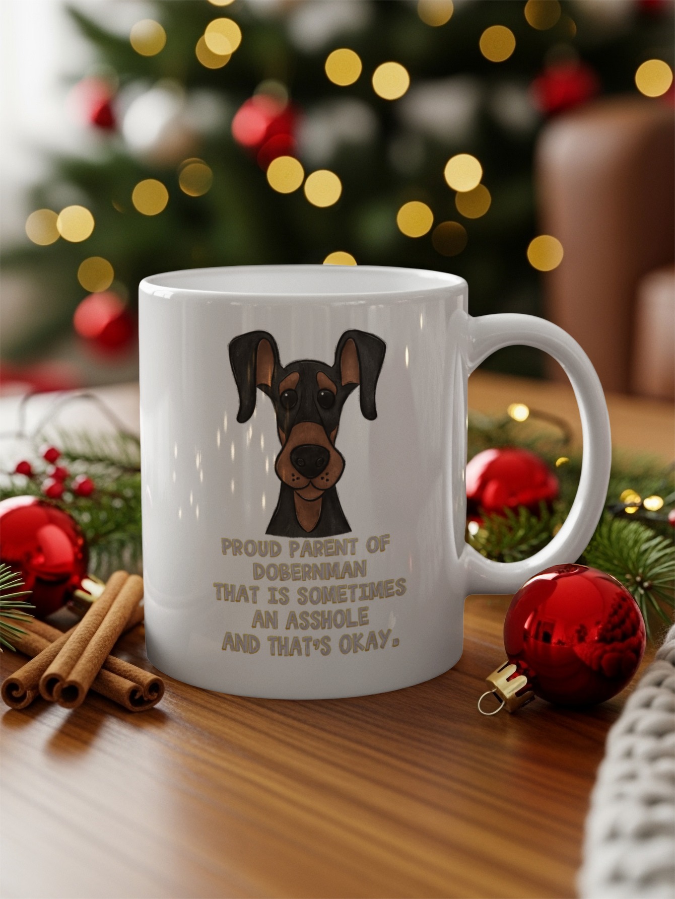 Funny Doberman Mug, Proud Dog Parent Gift, Dog Lover Coffee Cup, Sarcastic Pet Owner, Doberman Mom Dad, Cute Dog Mug, Dog Themed Mug - Image 2
