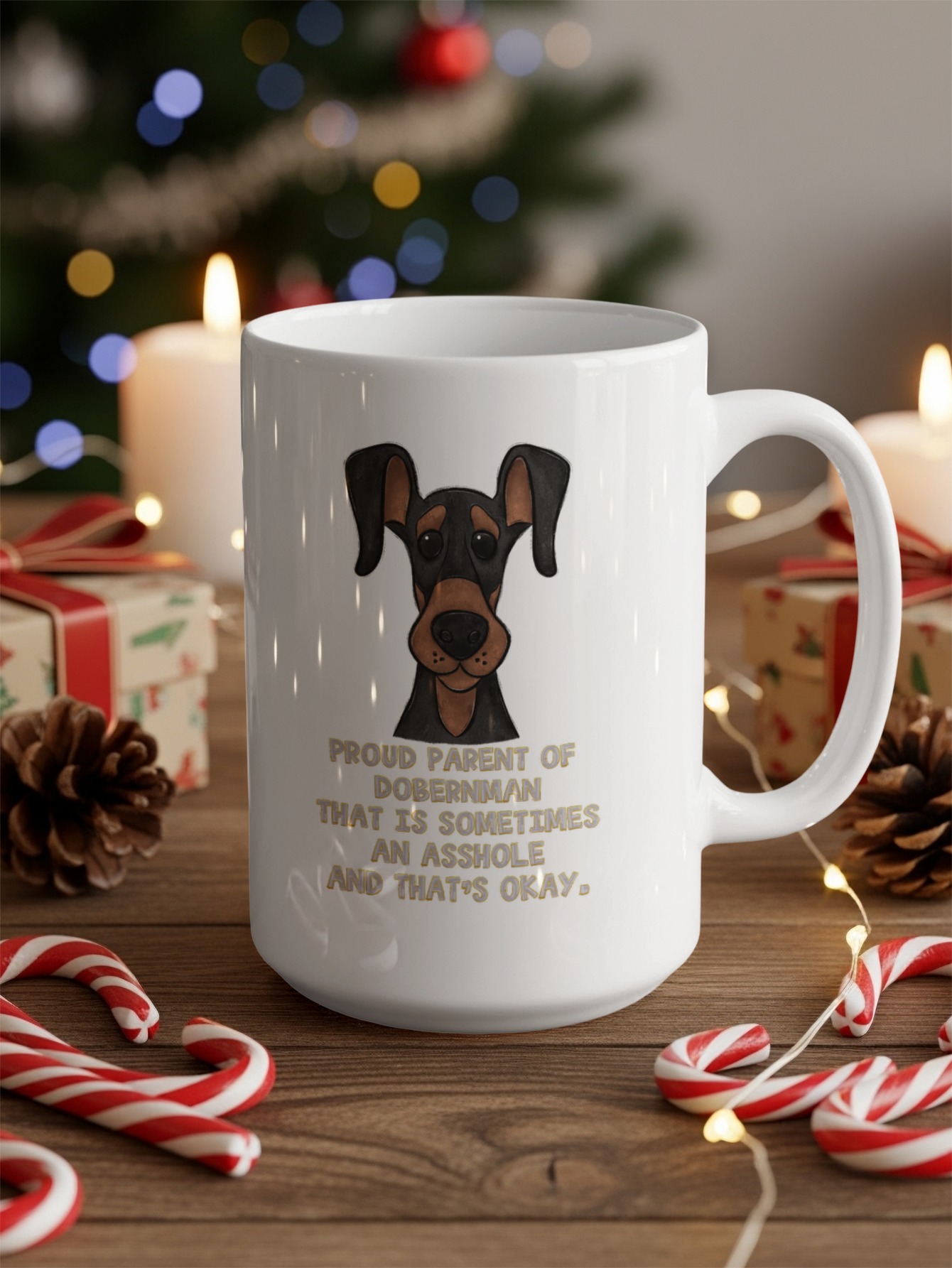 Funny Doberman Mug, Proud Dog Parent Gift, Dog Lover Coffee Cup, Sarcastic Pet Owner, Doberman Mom Dad, Cute Dog Mug, Dog Themed Mug - Image 4