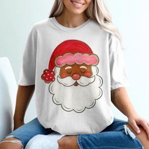 African American Santa T Shirt, Black Santa Shirt, Christmas Shirt, Black Claus Shirt, Holiday Shirt, Merry Christmas Apparel