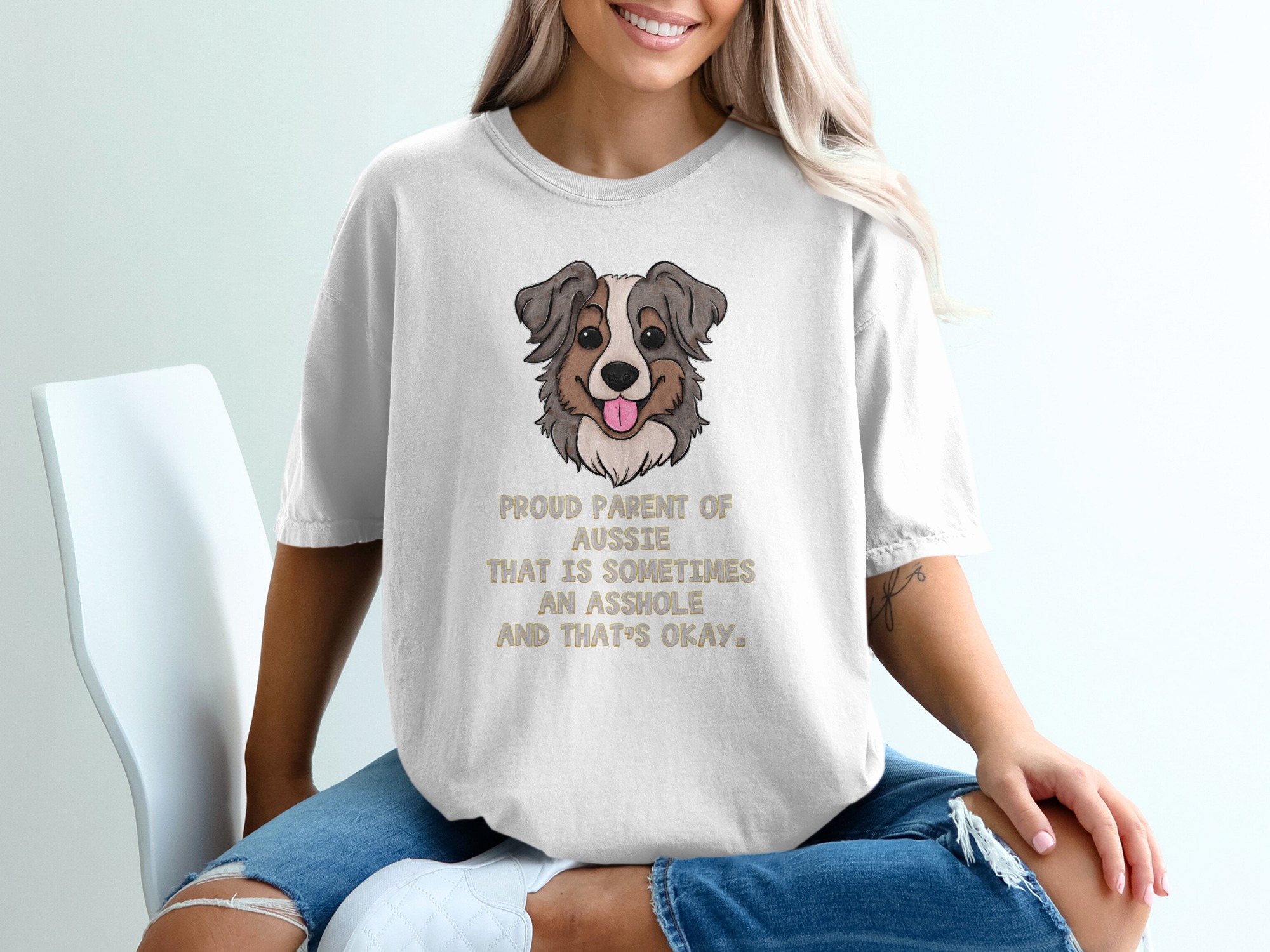 Proud Aussie Parent T-Shirt, Funny Dog Shirt, Australian Shepherd Tee, Dog Lover Gift, Cute Pet Graphic, Unique Animal Design