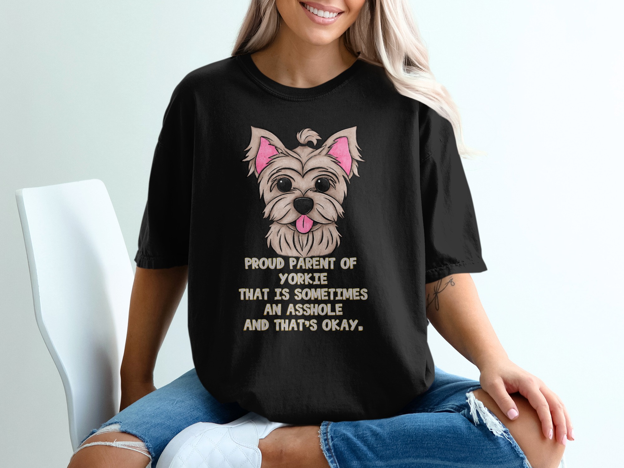 Proud Yorkie Parent T-Shirt, Funny Dog Lover Gift, Yorkie Mom Dad Tee, Cute Puppy Design, Sassy Pet Owner Apparel - Image 2