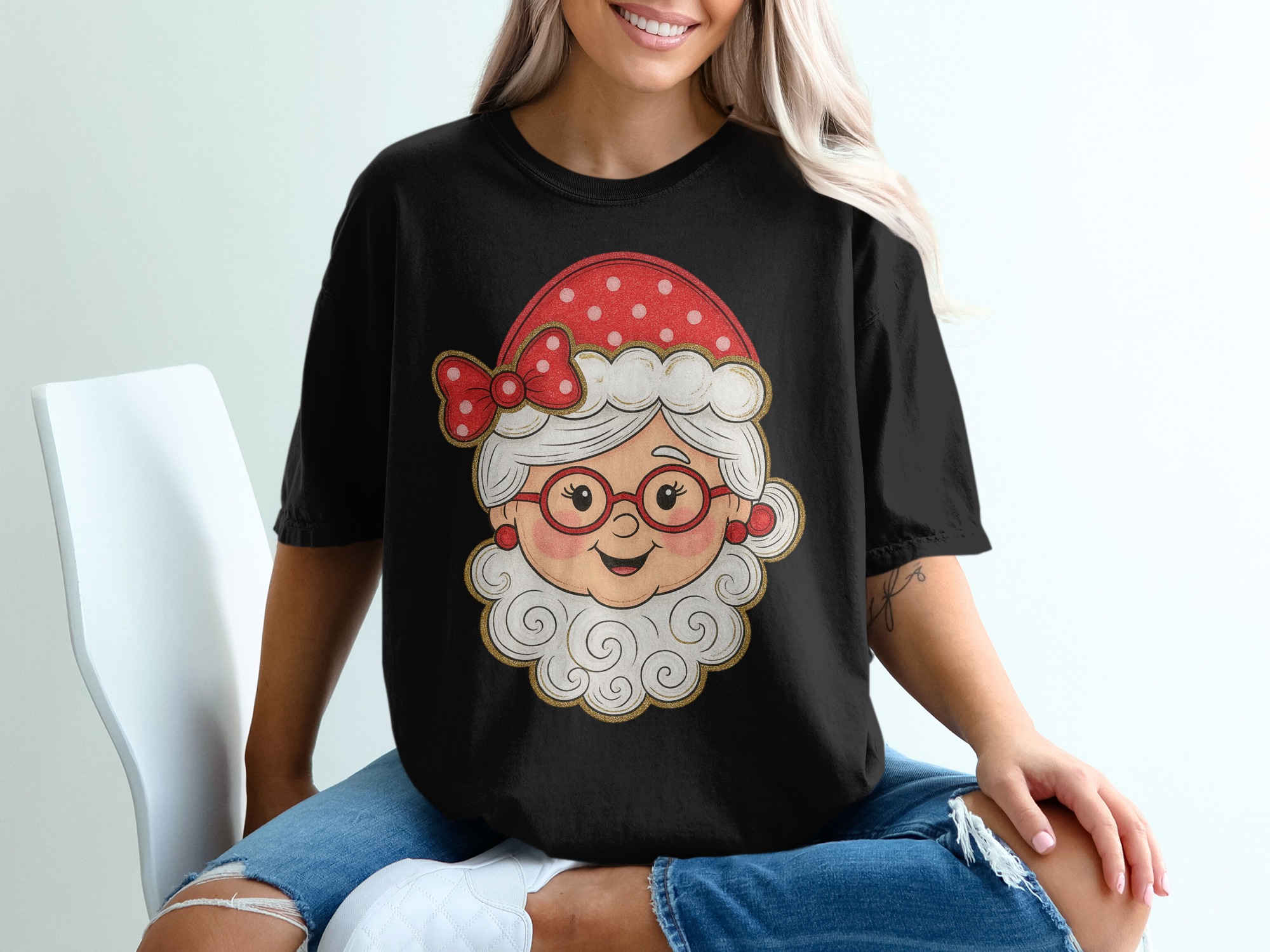 Mrs Claus T-Shirt, Cute Christmas Tee, Holiday Apparel, Festive Clothing, Whimsical Design, Seasonal Top, Gift Idea, Holiday T-Shirt - Image 2